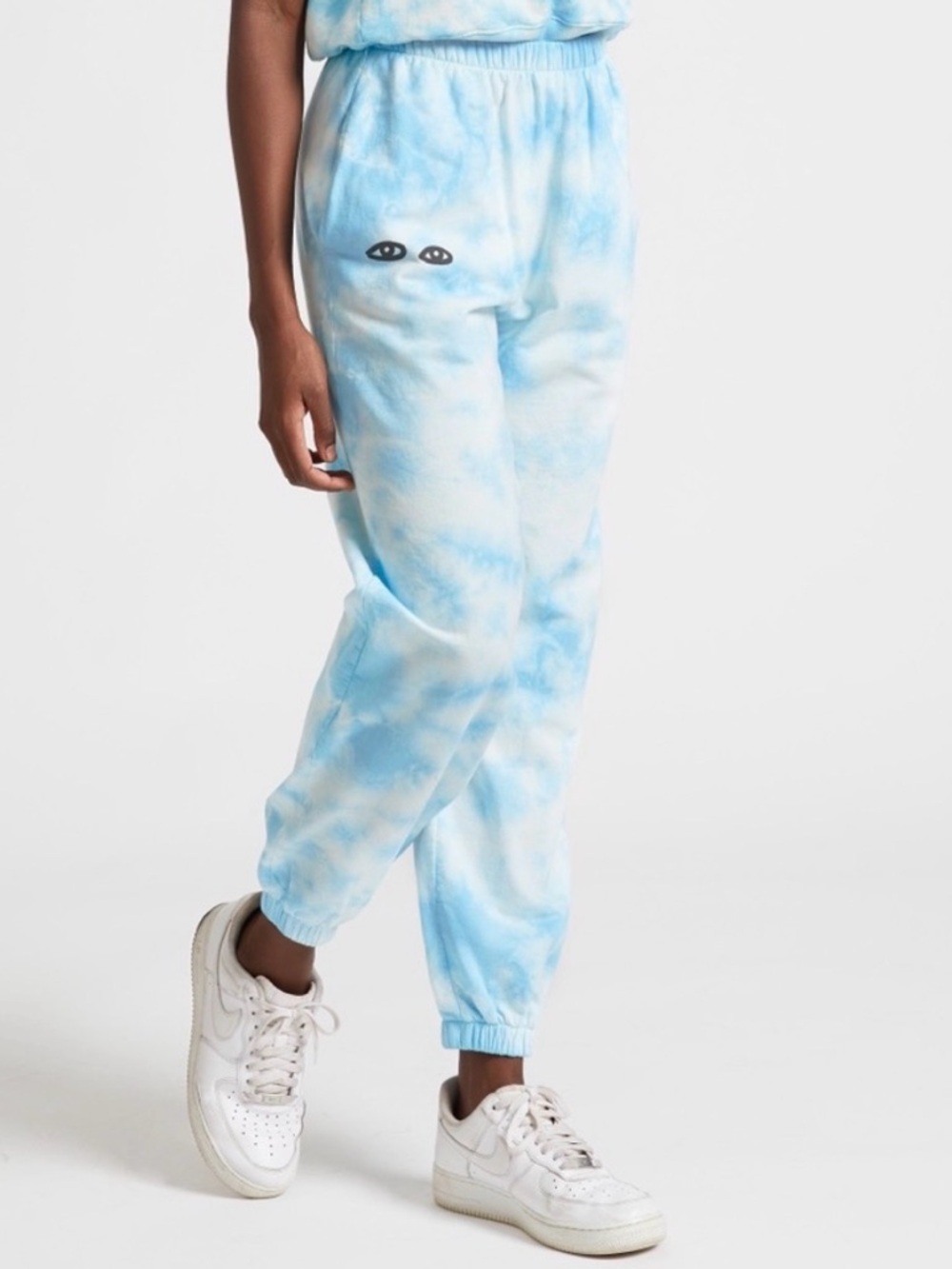 Clare V. | Blue & White Eye Sweatpants | XS